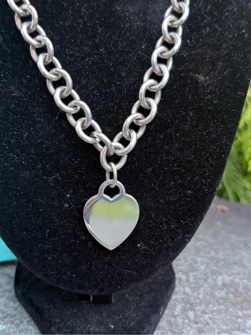 Tiffany & Co. Sterling Silver Heart Tag Link Necklace (Vintage) - Picture 2 of 7